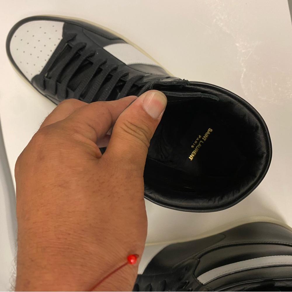 Saint Laurent men high top court sneakers shoes size 44.5 is 11.5 - Picture 6 of 9